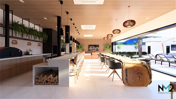 Espaço gourmet com forno a lenha — NM2 Arquitetura